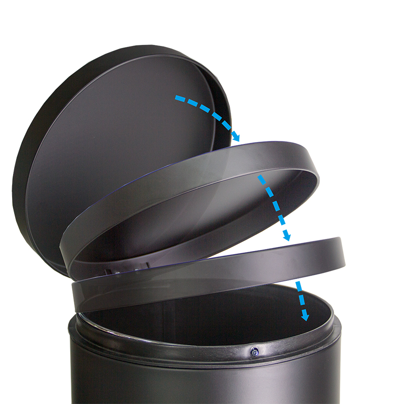 powder coated pedal bin