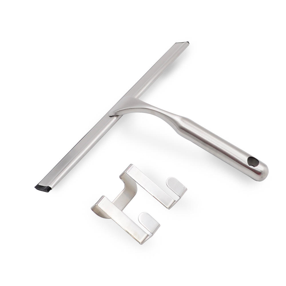 Window Glass Wiper Shower Squeegee with hook Factory Stainless Steel with Rubber Blade