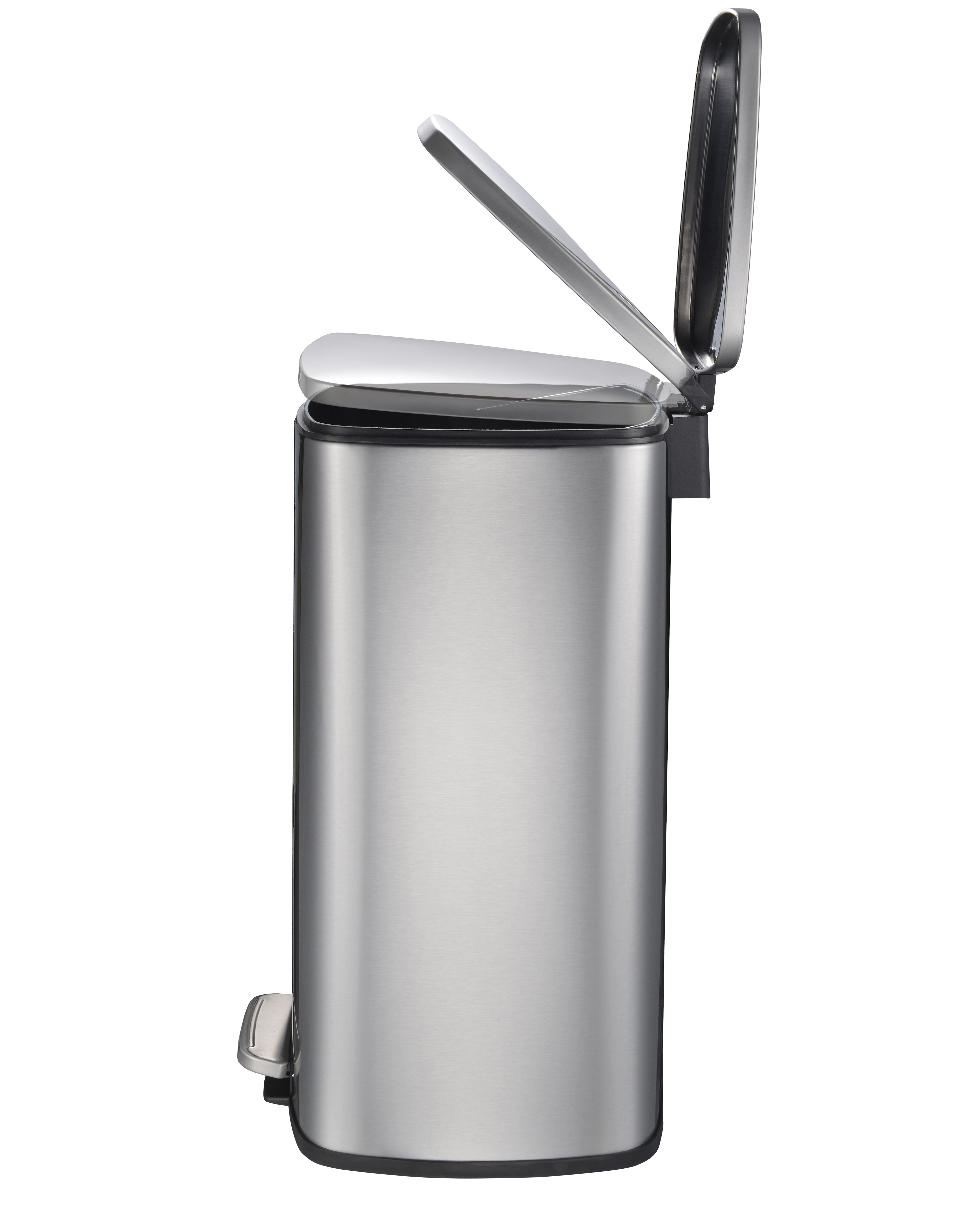 30L SATIN Finishing Stainless Steel Square Foot Pedal Anti-finger Waste Bin