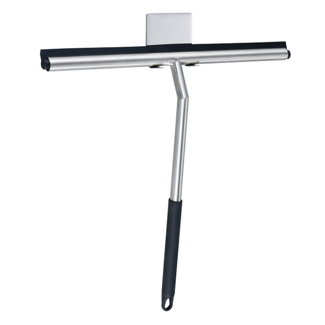 black Window Glass Wiper with 3M adhesive Hook Shower Squeegee Factory Stainless Steel with silicone handle