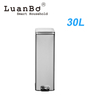 Retangular 30L Slim Design Silver Pedal Bin with Soft Close Stay Open Lid Trash Can