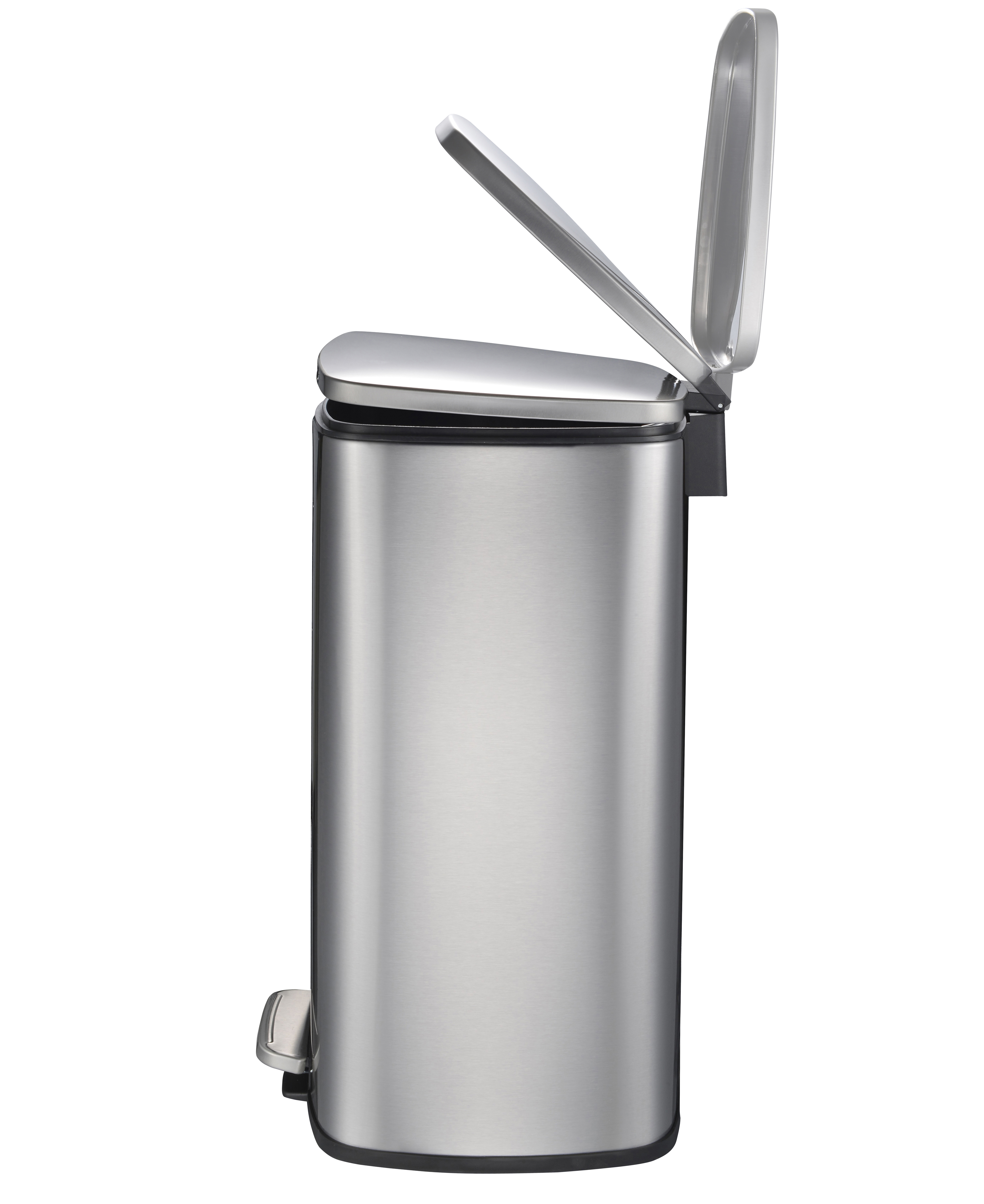 30L SATIN Finishing Stainless Steel Square Foot Pedal Anti-finger Waste Bin
