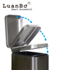 Retangular 30L Slim Design Silver Pedal Bin with Soft Close Stay Open Lid Trash Can