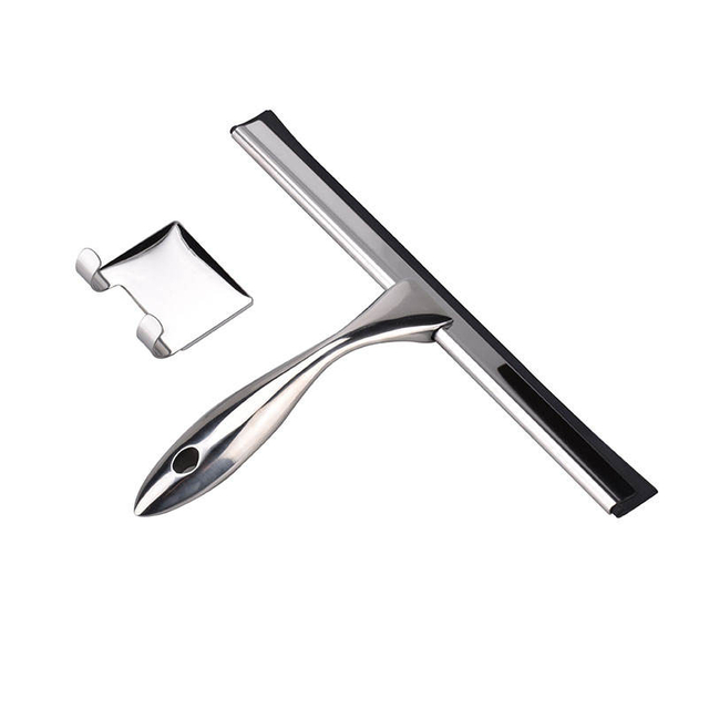 Window Glass Wiper with 3M Hook Shower Squeegee Factory Price Stainless Steel with Replaceable Rubber Blade