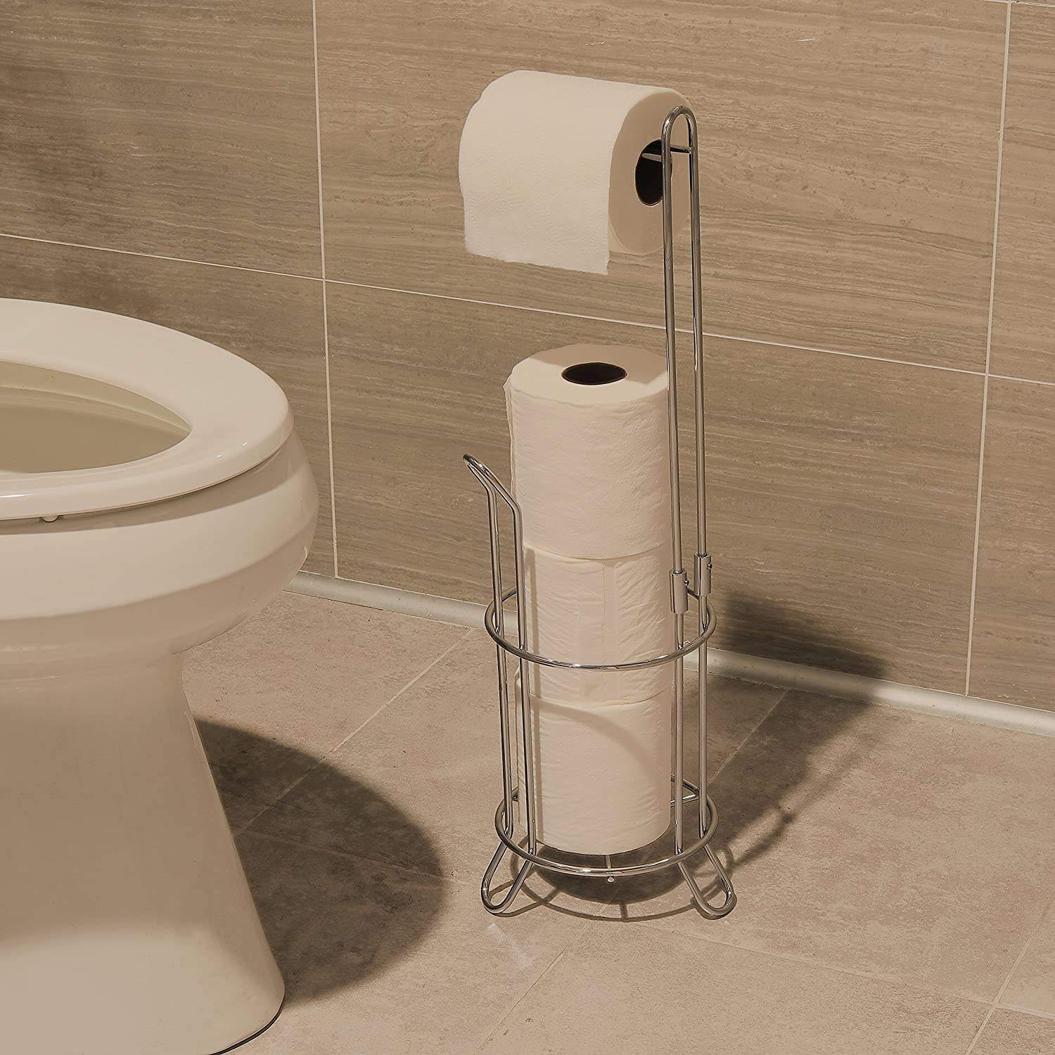 free standing toilet paper roll holder