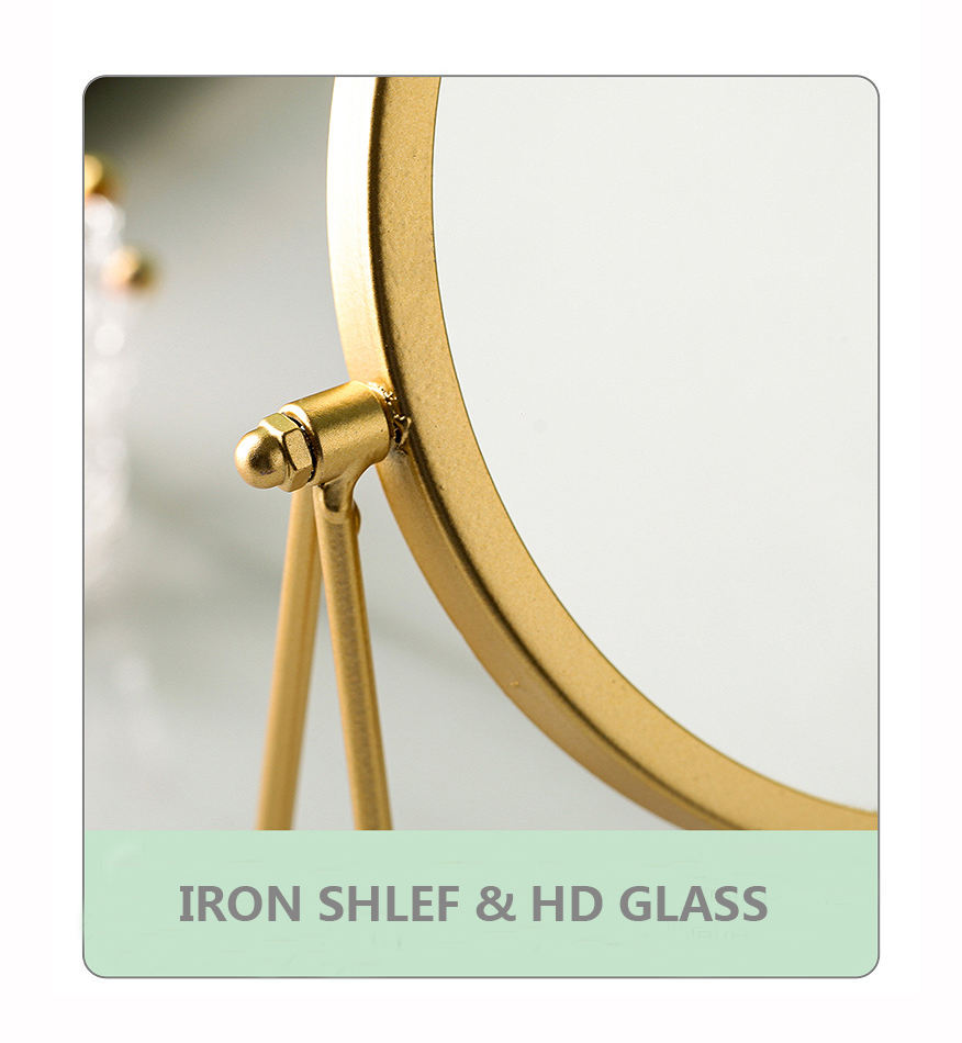 Gold makeup mirror