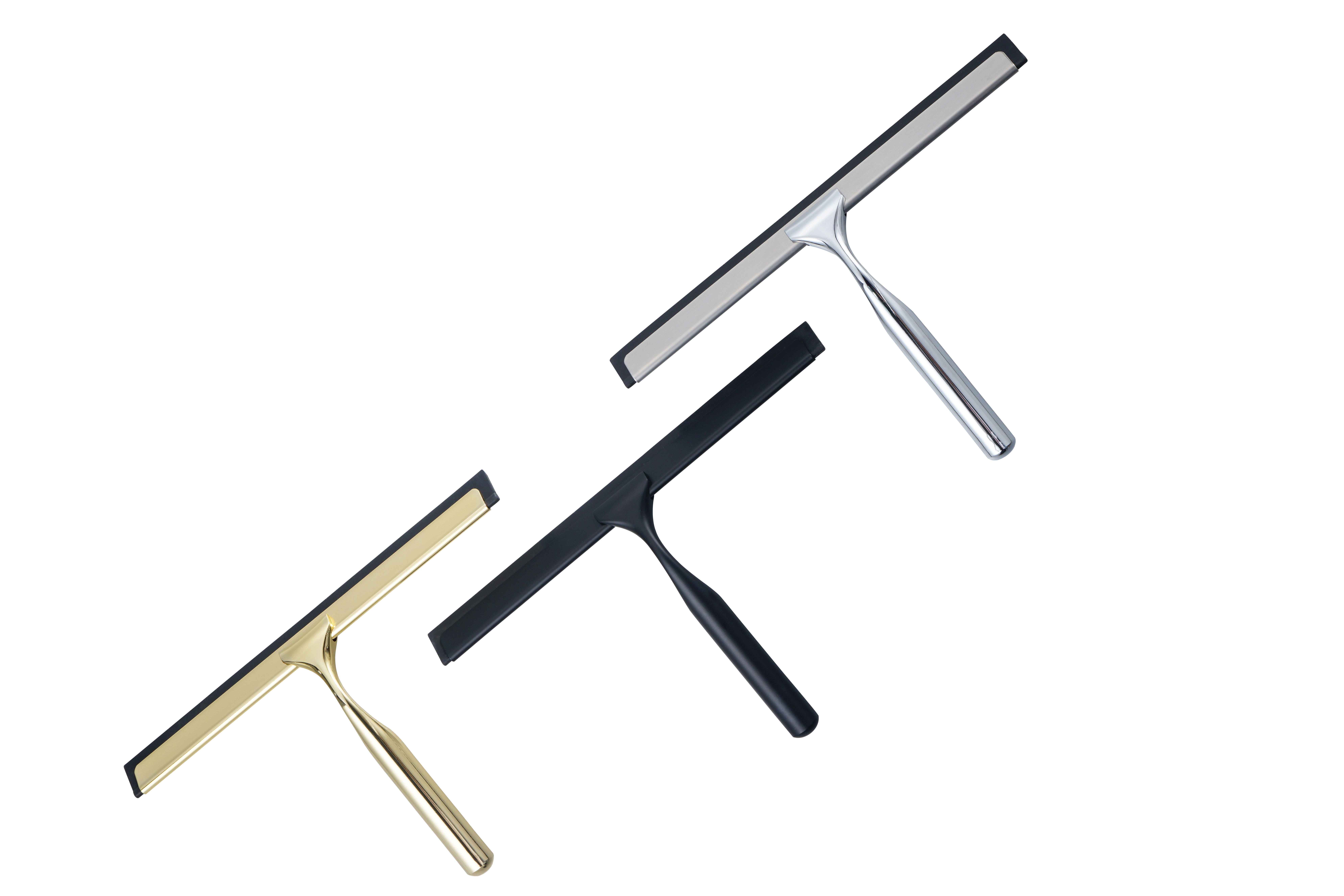 gold color Window Glass Wiper Shower Squeegee Factory Stainless Steel with Rubber Blade