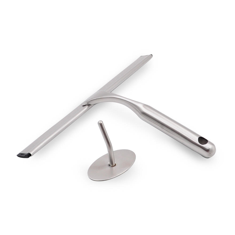 Window Glass Wiper Shower Squeegee with hook Factory Stainless Steel with Rubber Blade
