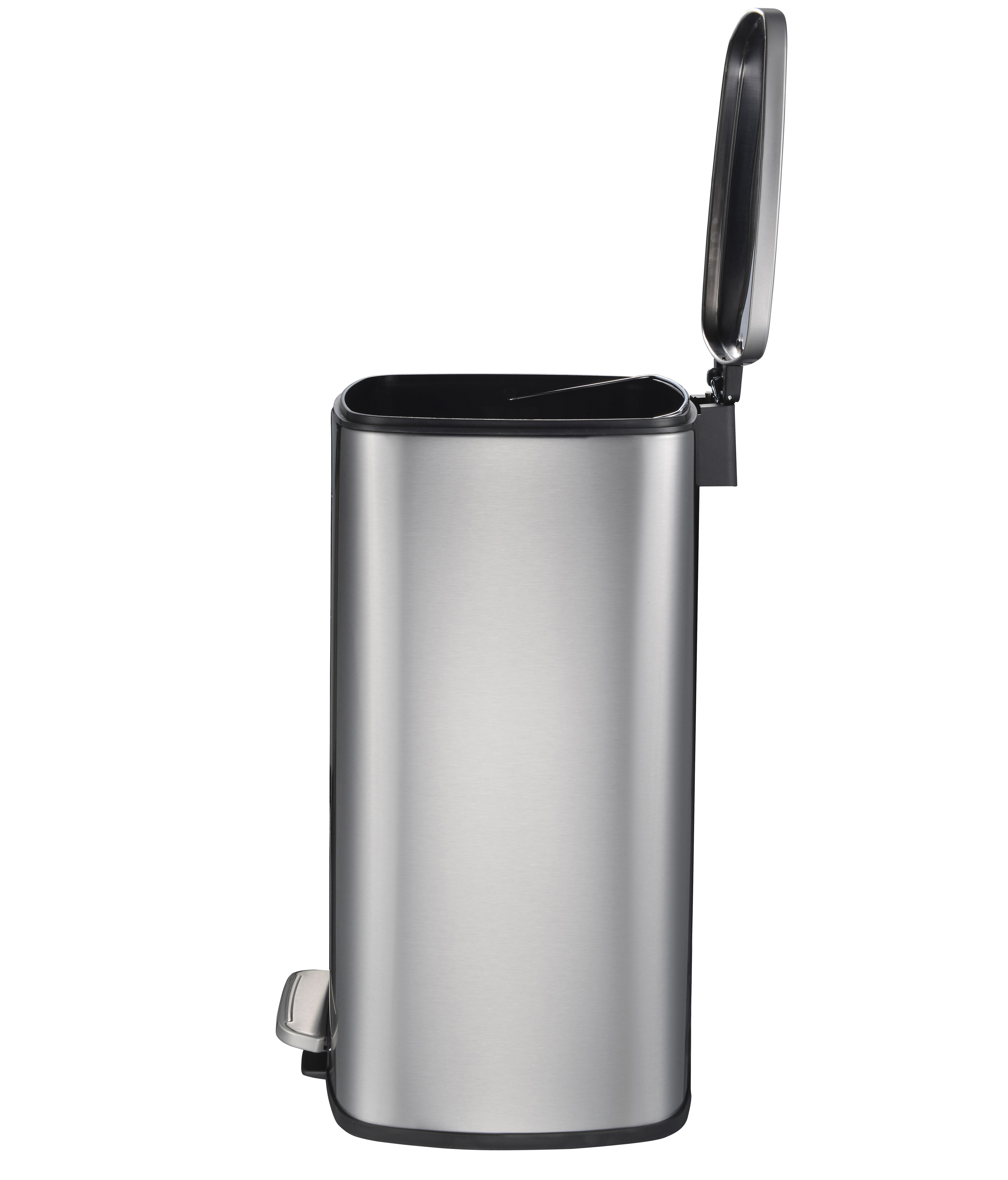 30L SATIN Finishing Stainless Steel Square Foot Pedal Anti-finger Waste Bin