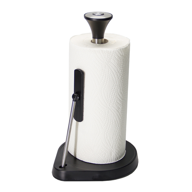 Stainless Steel Kitchen Standing Paper Towel Holder with Tension Arm