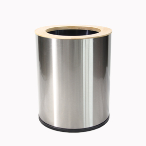 bamboo lid waste bin