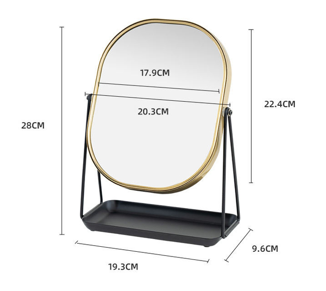 2024 cosmetic mirror stand magnify metal framed compact vanity cosmetic makeup mirror double-sided cosmetic mirr
