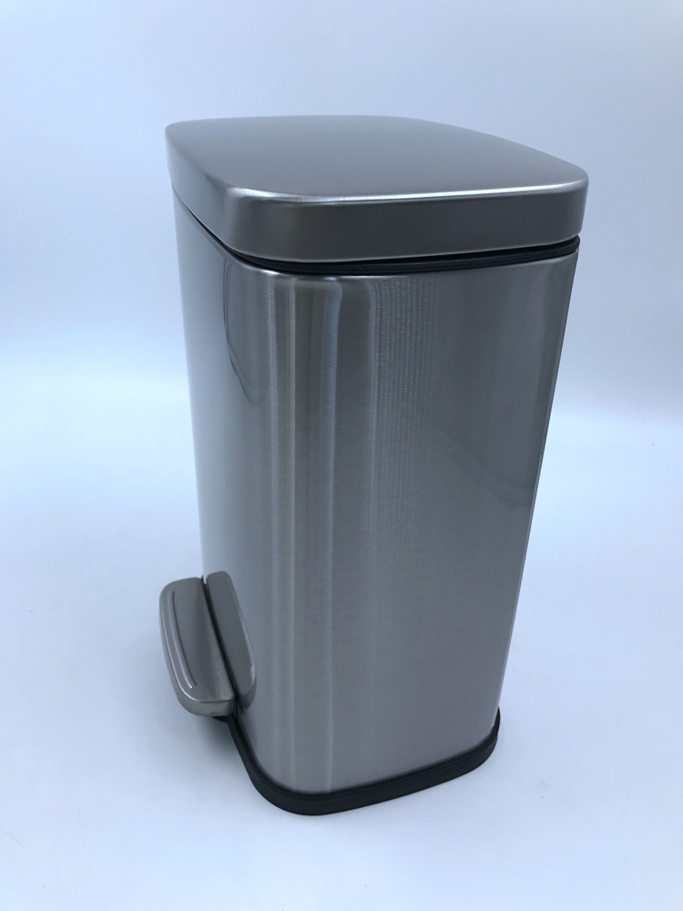 black waste bin with lid