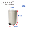 12L Powder Coated Metal Trash Can Rustproof Waste Bin for Kitchen Bathroom Office