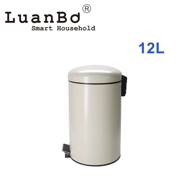 12L Powder Coated Metal Trash Can Rustproof Waste Bin for Kitchen Bathroom Office