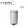 12L Powder Coated Metal Trash Can Rustproof Waste Bin for Kitchen Bathroom Office