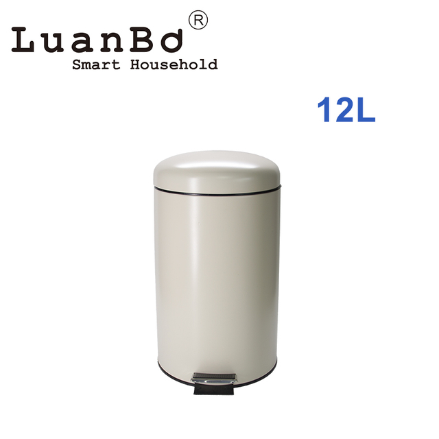 12L Powder Coated Metal Trash Can Rustproof Waste Bin for Kitchen Bathroom Office